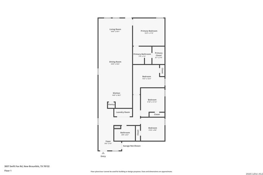2D floor plan layout of this home in , New Braunfels, TX (Image 3).