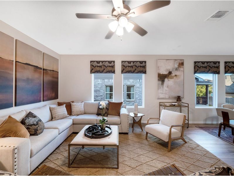 Representative furnished interior of a home built from the Pecan by CastleRock Communities in Chasin Heights, Converse (Image 5). Representative furnished interior of a home built from the Pecan by CastleRock Communities in Chasin Heights, Converse (Image 5).