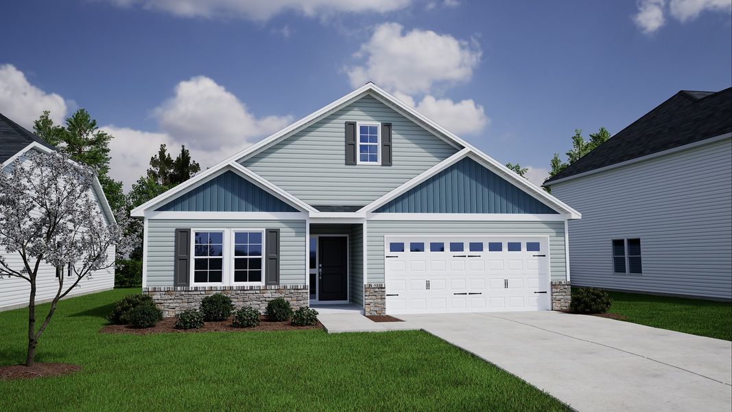 Representative exterior photo of a completed home built from the Gwinnett - Genesis Value Collection by Mungo Homes in Killians Crossing, Blythewood, SC (Image 31).