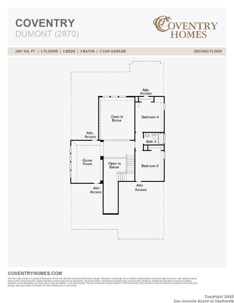 2D floor plan layout of this home in Homestead, Schertz, TX (Image 4).
