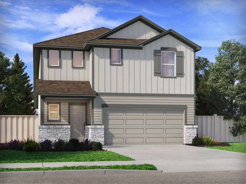 Front exterior of a new home in Pfennig Place, Pflugerville, TX, highlighting curb appeal (Image 1). Front exterior of a new home in Pfennig Place, Pflugerville, TX, highlighting curb appeal (Image 1).