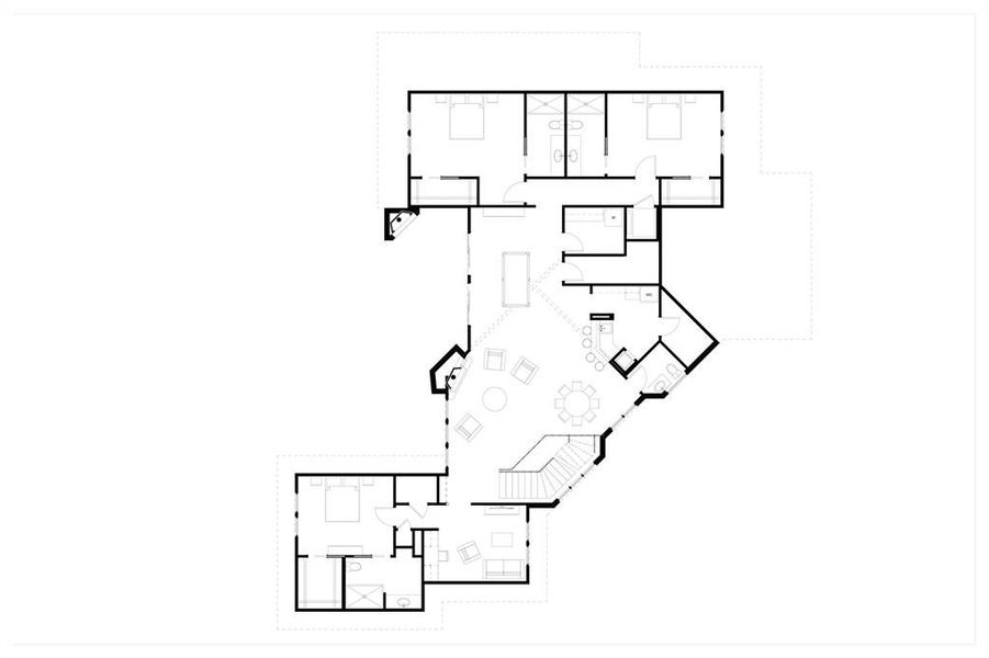 Second floor showing furniture layout Second floor showing furniture layout