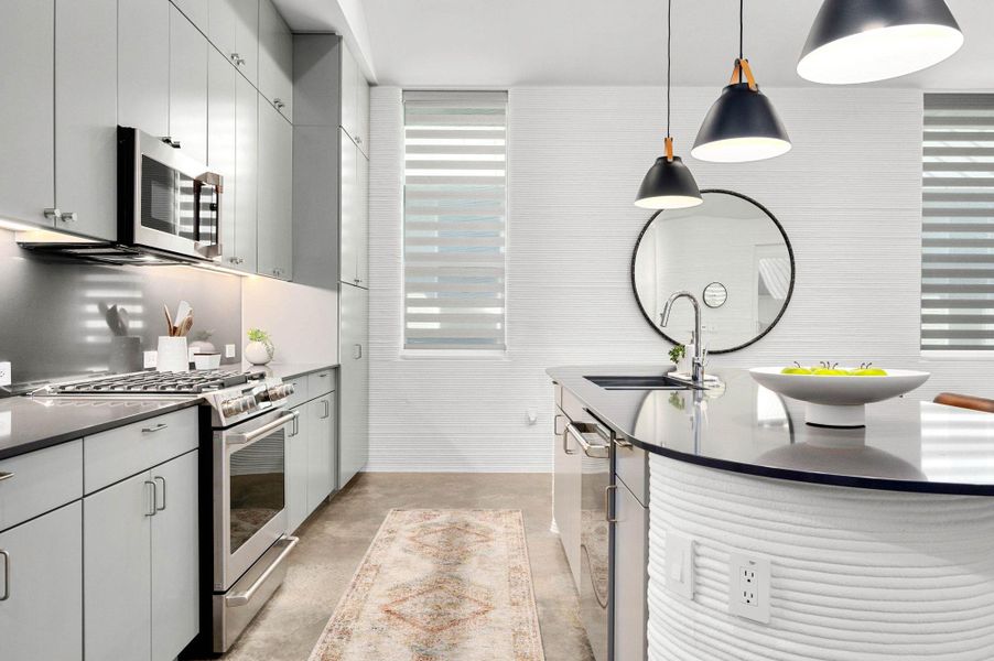 Furnished interior view inside a new home in Wolf Ranch: Genesis Collection, Georgetown (Image 13). Furnished interior view inside a new home in Wolf Ranch: Genesis Collection, Georgetown (Image 13).