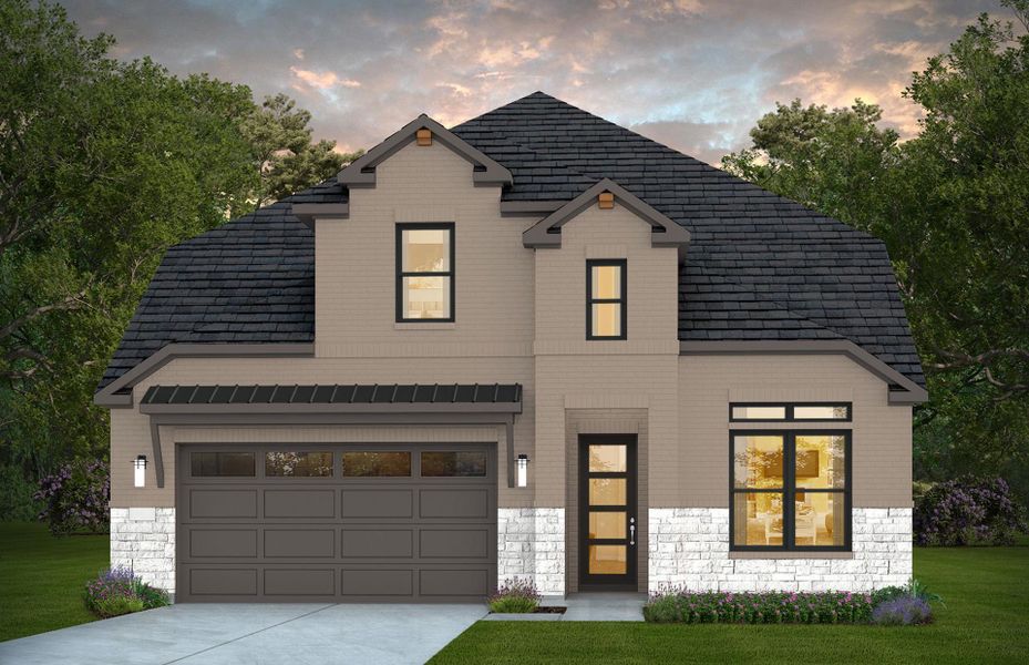 Representative exterior photo of a completed home built from the Iredell by Pulte Homes in Katy Court, Katy, TX (Image 2). Representative exterior photo of a completed home built from the Iredell by Pulte Homes in Katy Court, Katy, TX (Image 2).