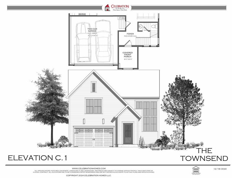 Representative rendering of the exterior for the Townsend by Celebration Homes (Image 8).