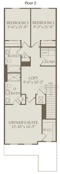2D floor plan layout of this home in The Cove at Nona Sound, Orlando, FL (Image 2). 2D floor plan layout of this home in The Cove at Nona Sound, Orlando, FL (Image 2).
