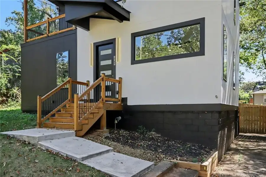 Exterior details and patio area of a home in , Atlanta (Image 2). Exterior details and patio area of a home in , Atlanta (Image 2).