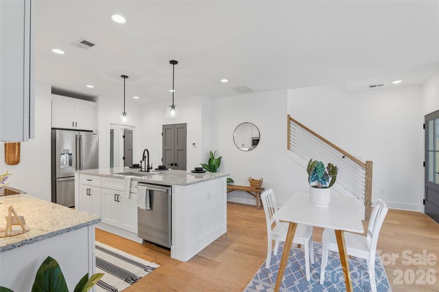 Kitchen and living area