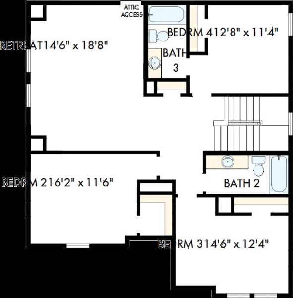 2D floor plan layout of this home in Austin Point - Terrace Collection, Richmond, TX (Image 3). 2D floor plan layout of this home in Austin Point - Terrace Collection, Richmond, TX (Image 3).