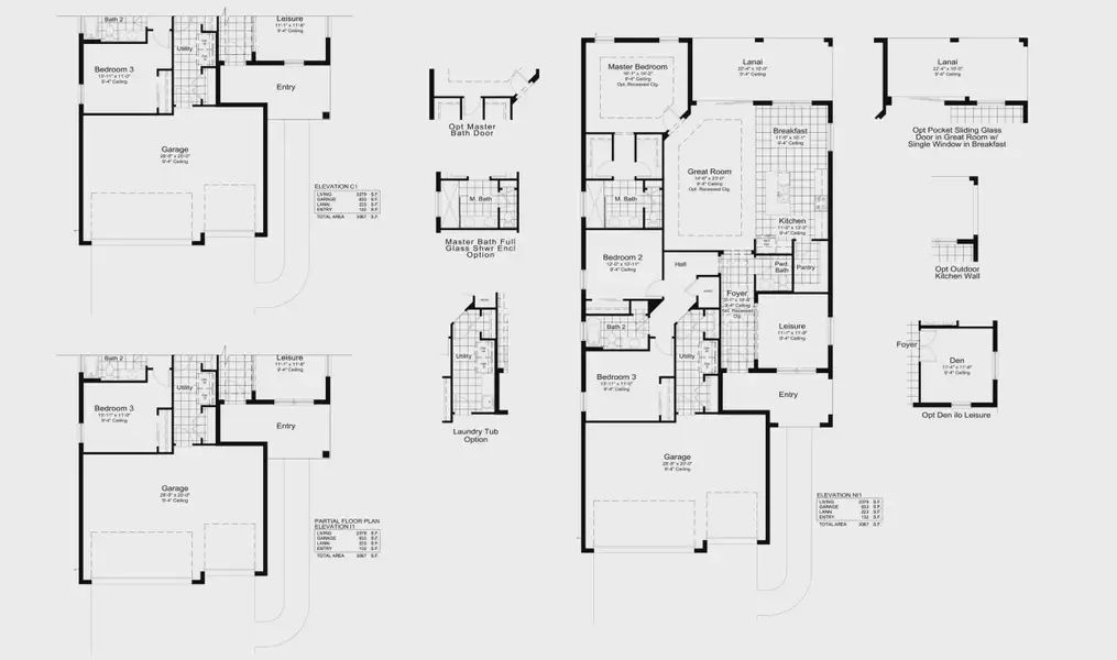 2D floor plan layout for the Brilliance by Neal Communities in SkySail, Naples, FL (Image 3).