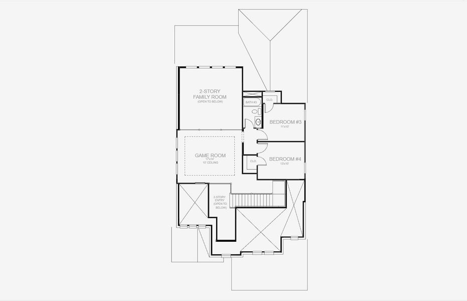 2D floor plan layout for the 2527W by Perry Homes in Meraki 45', Forney, TX (Image 3). 2D floor plan layout for the 2527W by Perry Homes in Meraki 45', Forney, TX (Image 3).