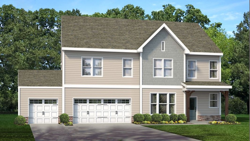 Representative exterior photo of a completed home built from the Bennett by D.R. Horton in The Manors at Winston Pointe, Clayton, NC (Image 5).