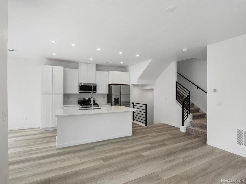 Furnished interior view inside a new home in The Hub at Virginia Village, Denver (Image 4). Furnished interior view inside a new home in The Hub at Virginia Village, Denver (Image 4).