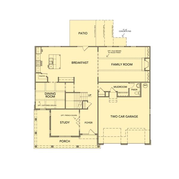 2D floor plan layout for the George by Kerley Family Homes in Walters Creek, Douglasville, GA (Image 3). 2D floor plan layout for the George by Kerley Family Homes in Walters Creek, Douglasville, GA (Image 3).