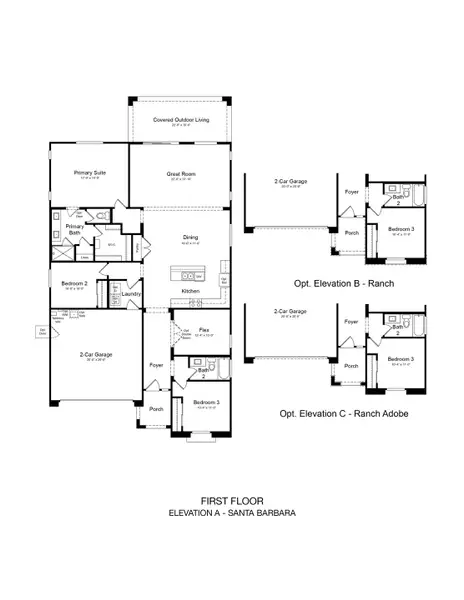 2D floor plan layout of this home in Parkside, Avondale, AZ (Image 3).