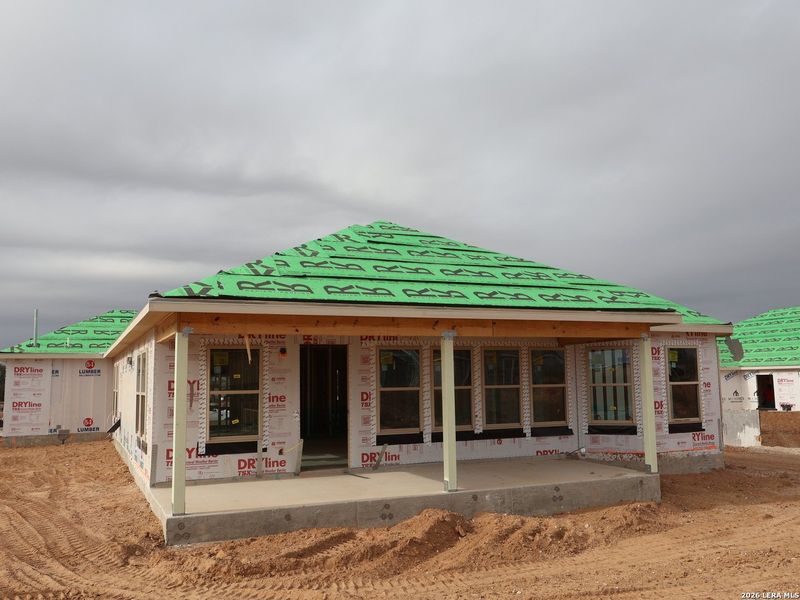 In-progress construction of a new home in Hickory Ridge, Elmendorf, TX (Image 32).