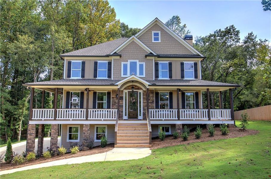 Front exterior of a new home in , Euharlee, GA, highlighting curb appeal (Image 25).