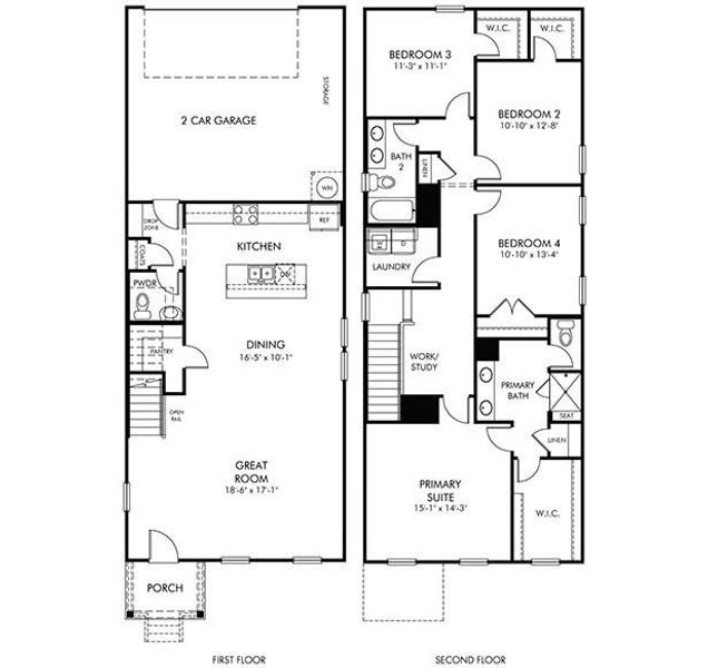 2D floor plan layout of this home in Nolen Farm, Gastonia, NC (Image 2). 2D floor plan layout of this home in Nolen Farm, Gastonia, NC (Image 2).