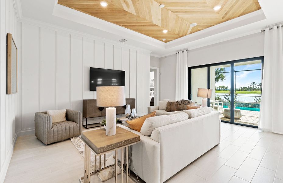 Gathering room with lot of natural light and access to the covered lanai Gathering room with lot of natural light and access to the covered lanai