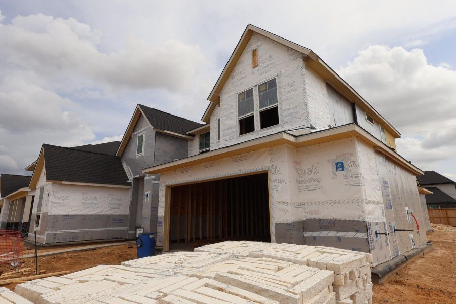 In-progress construction of a new home in Dunham Pointe, Cypress, TX (Image 8).