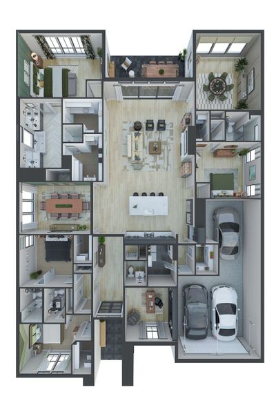 2D floor plan layout for the Bristol by Tri Pointe Homes in Harvest Green, Richmond, TX (Image 3).