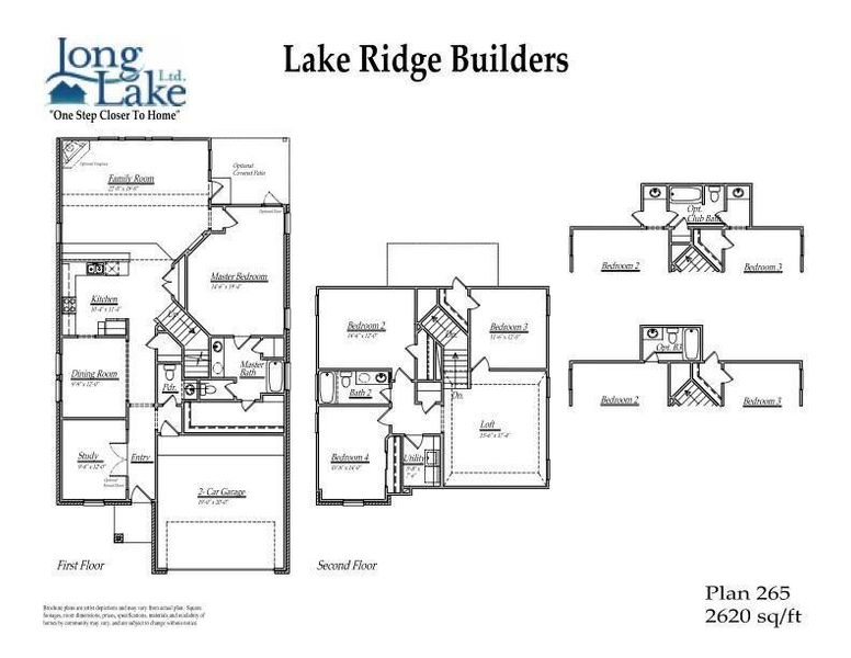 Plan 265 features 4 bedrooms, 3 full baths, 1 half bath and over 2,700 square feet of living space. Plan 265 features 4 bedrooms, 3 full baths, 1 half bath and over 2,700 square feet of living space.
