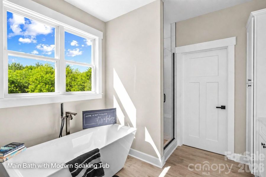 Main bath modern soaking Tub.
