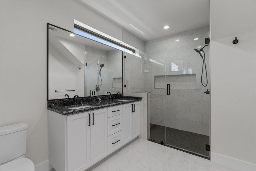 Dual Vanity and Walk In Shower
