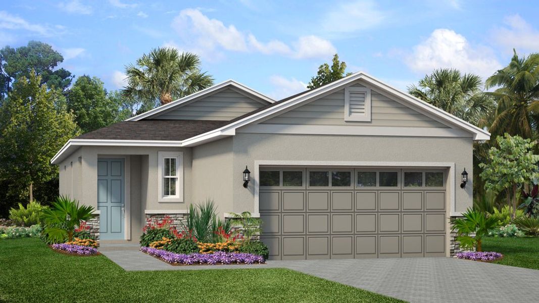 Representative exterior photo of a completed home built from the Amaze by Park Square Residential in Mirror Lake Village, Fruitland Park, FL (Image 4). Representative exterior photo of a completed home built from the Amaze by Park Square Residential in Mirror Lake Village, Fruitland Park, FL (Image 4).