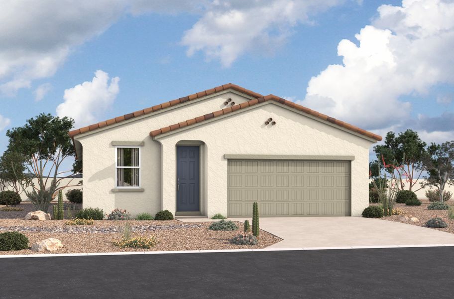 Representative exterior photo of a completed home built from the Bonita by Beazer Homes in Montana Vista: Highland, Buckeye, AZ (Image 2). Representative exterior photo of a completed home built from the Bonita by Beazer Homes in Montana Vista: Highland, Buckeye, AZ (Image 2).