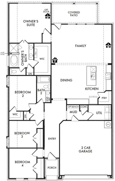 2D floor plan layout of this home in Timberbrook, Justin, TX (Image 3).