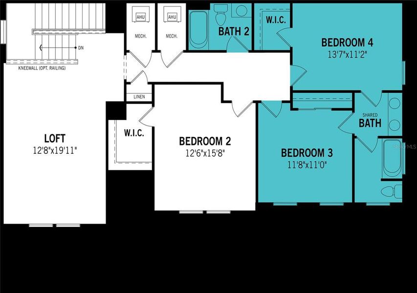 2D floor plan layout of this home in Pasadena Ridge Master, Zephyrhills, FL (Image 3).