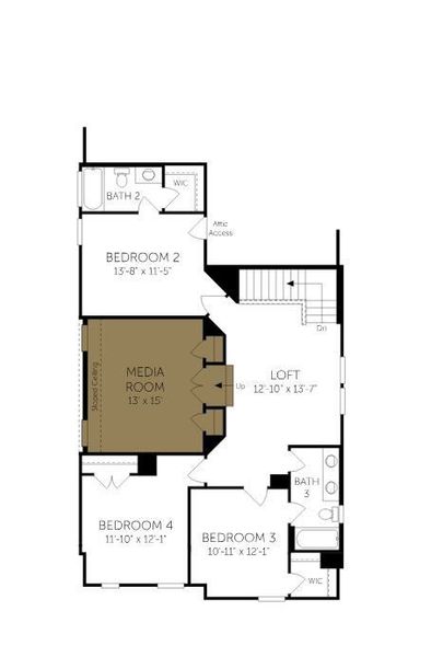 2D floor plan layout of this home in Ramble, Celina, TX (Image 3). 2D floor plan layout of this home in Ramble, Celina, TX (Image 3).