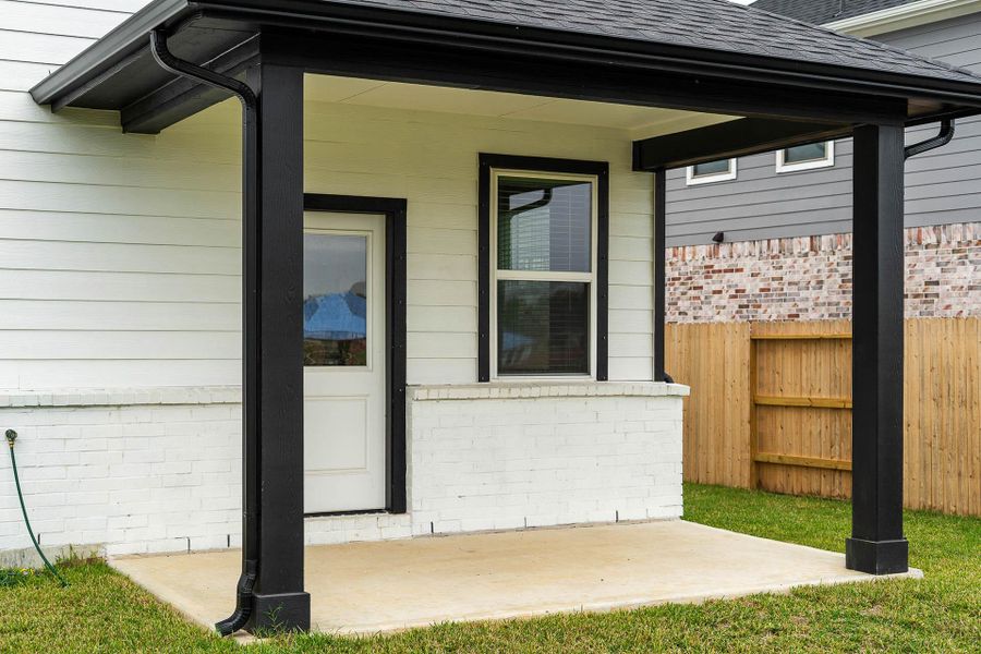 This protected outdoor space features space for morning coffee or evening relaxation! This protected outdoor space features space for morning coffee or evening relaxation!