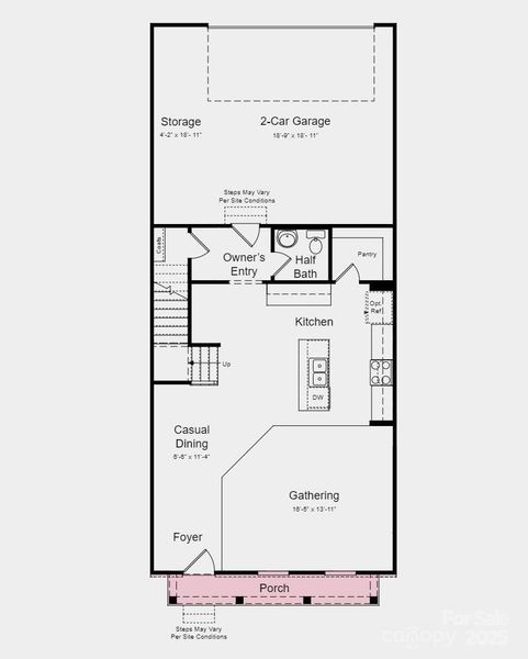 First Floor Plan -  Structural options added include: double recessed niche in primary shower