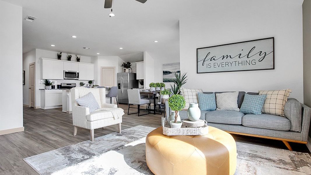Representative furnished interior of a home built from the The Texas Cali by D.R. Horton in Everest Heights, Lubbock (Image 17).