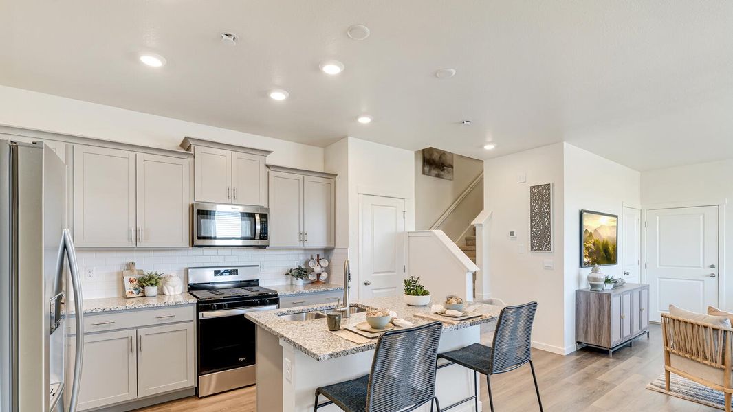 Furnished interior view inside a new home in Revere at Johnstown, Johnstown (Image 5). Furnished interior view inside a new home in Revere at Johnstown, Johnstown (Image 5).