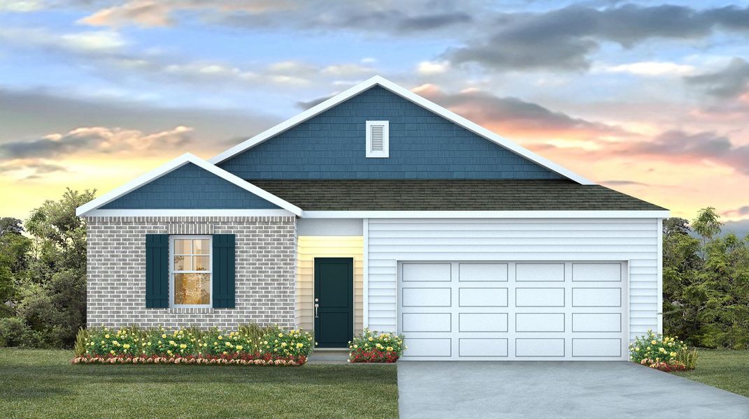 Representative exterior photo of a completed home built from the Kerry by D.R. Horton in Meadowview Plantation, Sumter, SC (Image 18). Representative exterior photo of a completed home built from the Kerry by D.R. Horton in Meadowview Plantation, Sumter, SC (Image 18).