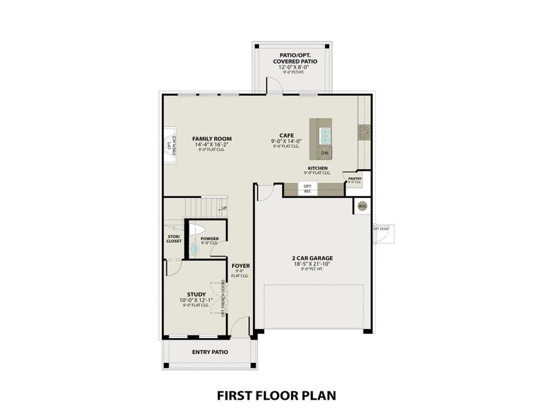 2D floor plan layout for the The Logan C by Davidson Homes LLC in Sage Farms, White House, TN (Image 2).