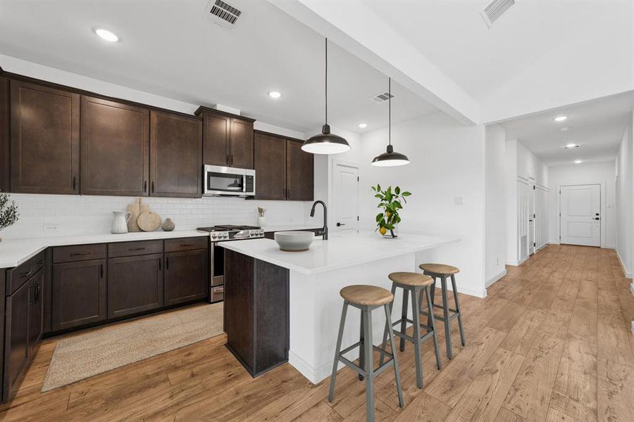 Furnished interior view inside a new home in Aspire at Noble Ridge, Howe (Image 5). Furnished interior view inside a new home in Aspire at Noble Ridge, Howe (Image 5).