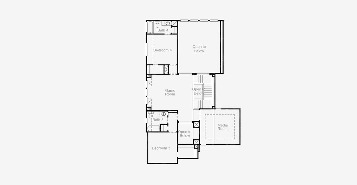 2D floor plan layout of this home in Harvest Green 55', Richmond, TX (Image 20).