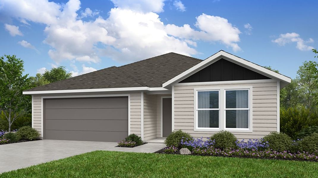 Representative exterior photo of a completed home built from the Mockingbird by Taylor Morrison in Longview 50s, Del Valle, TX (Image 14).