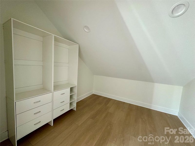 Upper level oversized closet