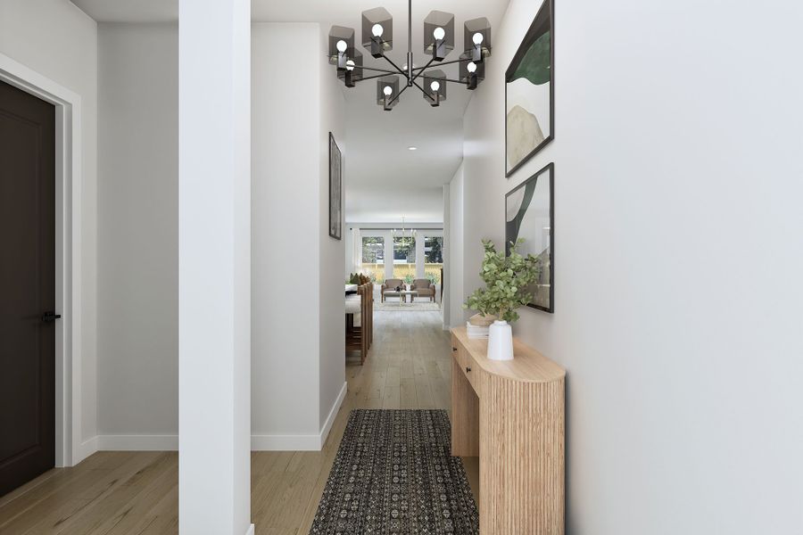 Representative furnished interior of a home built from the The Dahlia by David Weekley Homes in Austin Point, Richmond (Image 7). Representative furnished interior of a home built from the The Dahlia by David Weekley Homes in Austin Point, Richmond (Image 7).