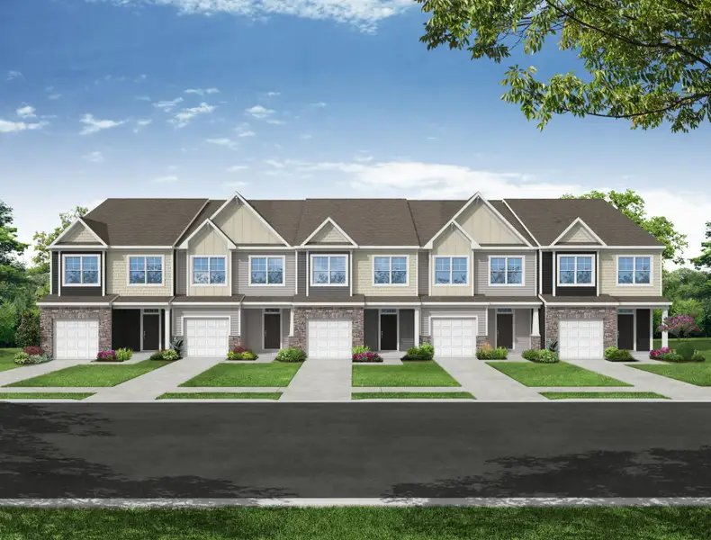 Front exterior of a new home in The Landings at Montague, Goose Creek, SC, highlighting curb appeal (Image 1). Front exterior of a new home in The Landings at Montague, Goose Creek, SC, highlighting curb appeal (Image 1).