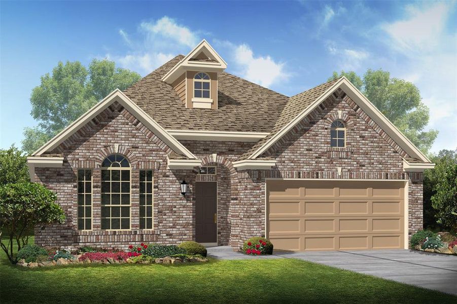 Stunning Juniper II home design by K. Hovnanian® Homes with elevation A in beautiful Lexington Heights. (*Artist rendering used for illustration purposes only.)