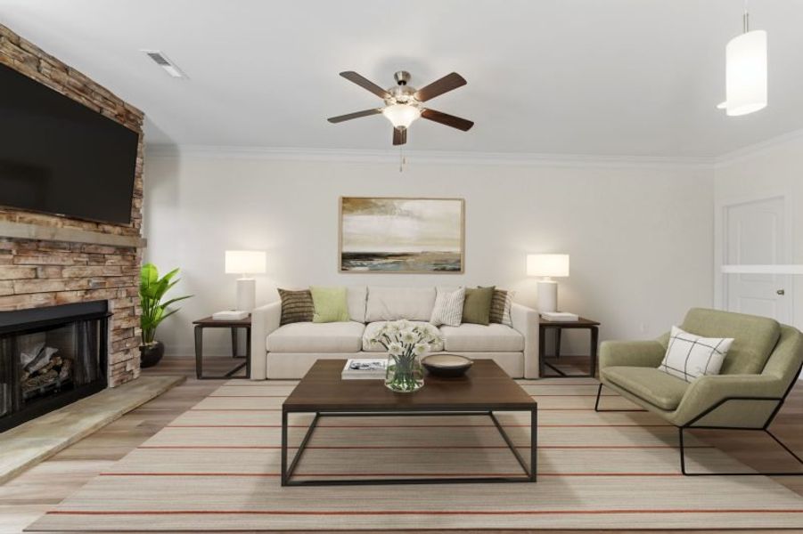 Representative furnished interior of a home built from the Cayman by Keystone Homes NC in Weybridge, Burlington (Image 9). Representative furnished interior of a home built from the Cayman by Keystone Homes NC in Weybridge, Burlington (Image 9).