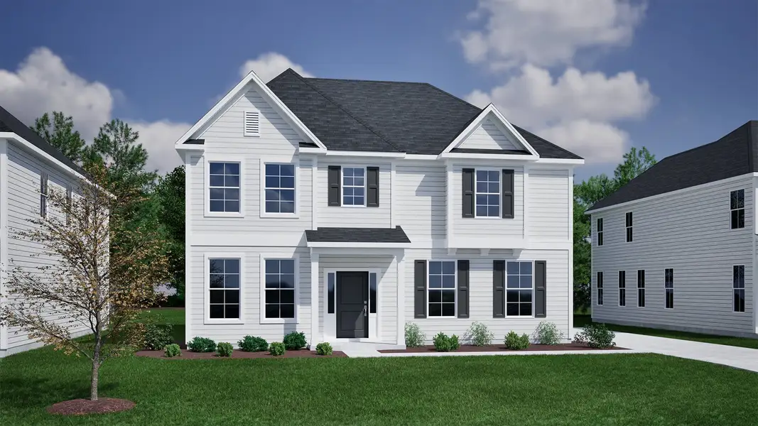 Representative exterior photo of a completed home built from the Keowee - Vanguard Collection by Mungo Homes in Scotts Hill Village, Wilmington, NC (Image 13).