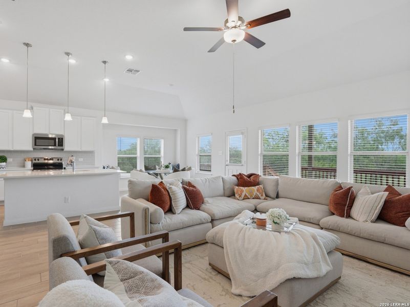 Furnished interior view inside a new home in Chaparral Ranch, Floresville (Image 10). Furnished interior view inside a new home in Chaparral Ranch, Floresville (Image 10).