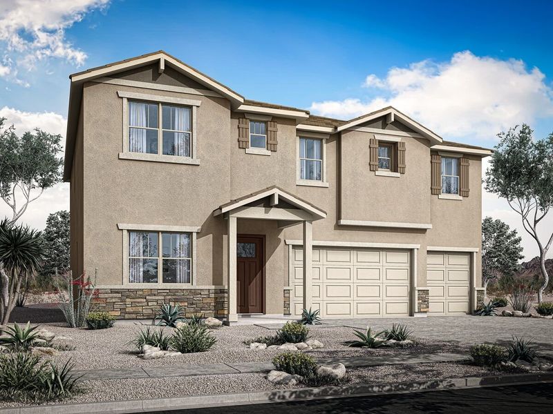 Representative exterior photo of a completed home built from the Redwood by Mattamy Homes in Landmarke, Queen Creek, AZ (Image 2). Representative exterior photo of a completed home built from the Redwood by Mattamy Homes in Landmarke, Queen Creek, AZ (Image 2).
